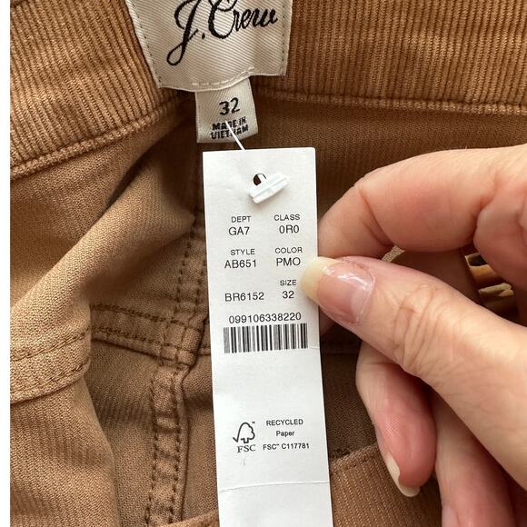 NWT J Crew Golden Brandy Vintage Slim Straight Corduroy Pants 32 / 12 - Picture 8 of 16